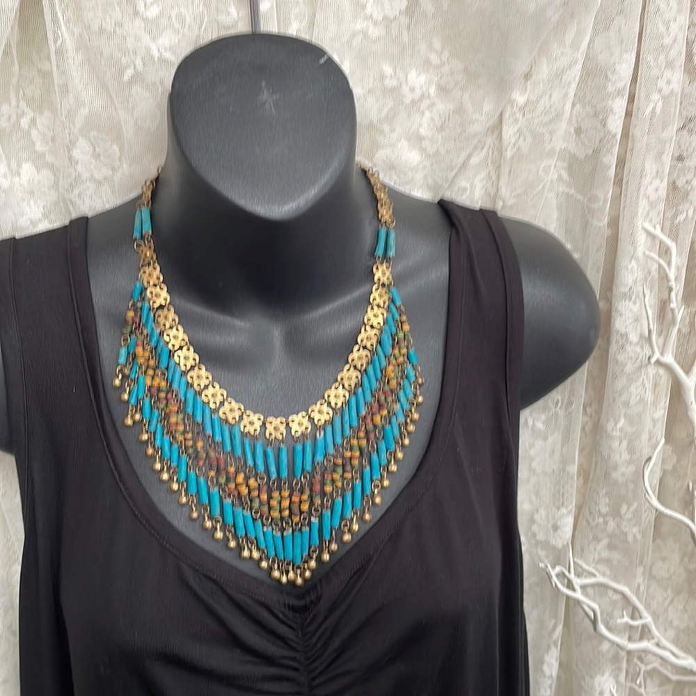 Turquoise Beaded Statement Necklace